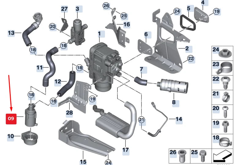 NEW BMW X5 F15 ELECTRIC AUXILIARY CIRCULATING PUMP 64129329961 9329961 ORIGINAL