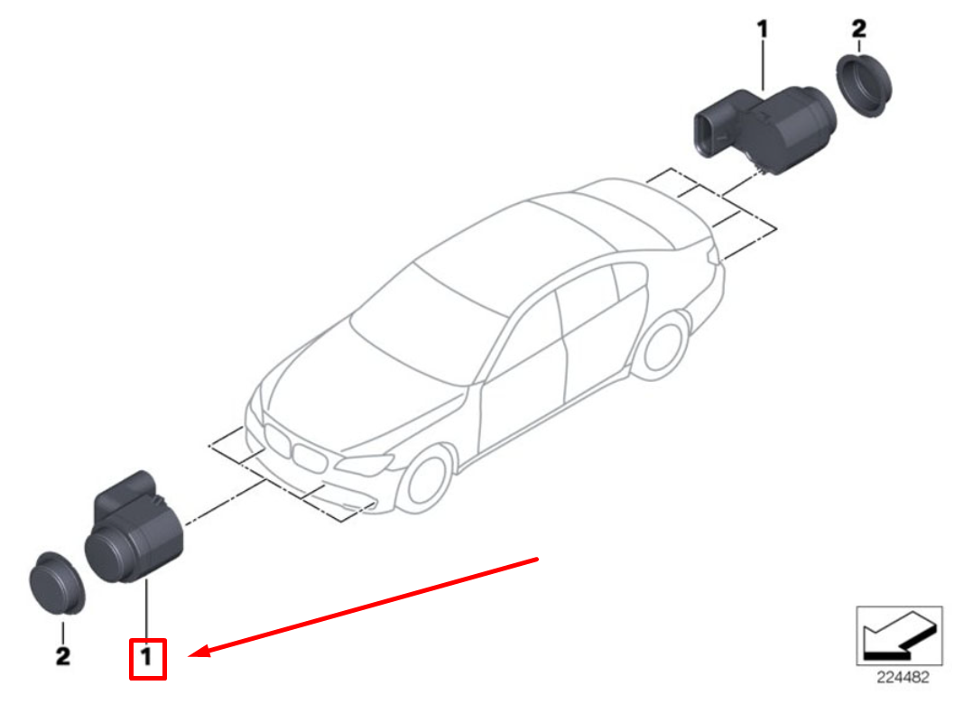 new bmw 7 f01, f02 parking aid sensor 66209233034 9233034 original