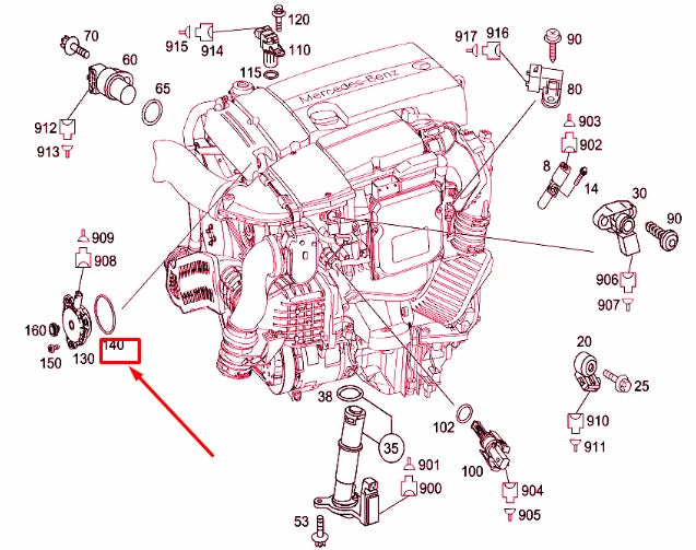 NEW MERCEDES-BENZ C W203 ENGINE CAMSHAFT SEAL O-RINGS A0109972348 ORIGINAL
