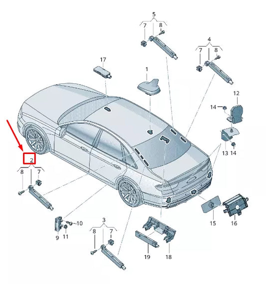 NEW AUDI A8 4N LEFT UPPER ANTENNA AMPLIFIER 4N0035225C