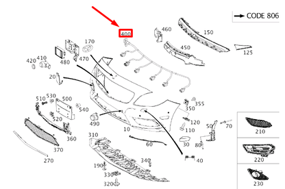 new mercedes-benz cla c117 front parking aid wiring a1175403201 original