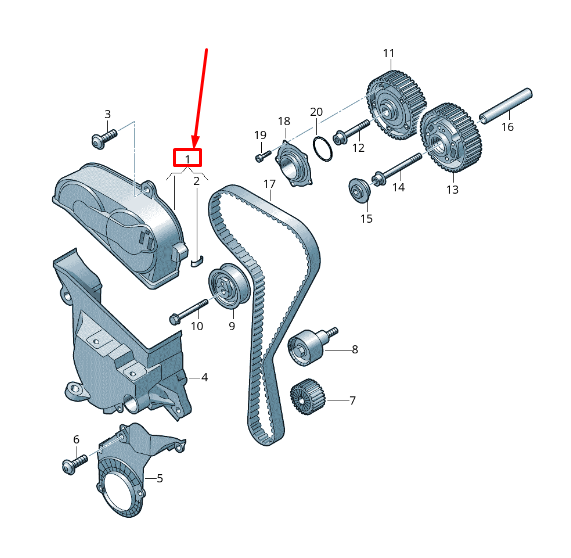 new audi a3 sportback 8v front upper engine timing belt cover 04e109108n