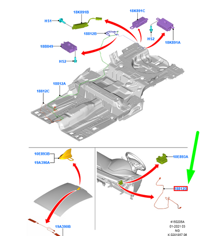 new ford mondeo mk5 gps aerial extension cable assy lhd 2028978 original