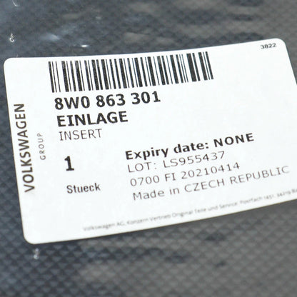 NEW AUDI A5 S5 8W6 FRONT CENTER CONSOLE STORAGE INSERT RUBBER 8W0863301 ORIGINAL