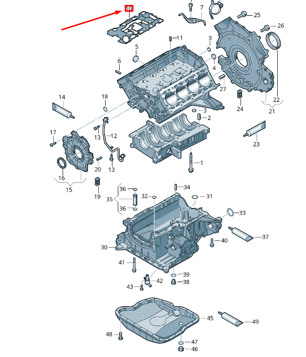 NEW VW TOUAREG 7P MK2 CRANKCASE SEAL 057103121M ORIGINAL