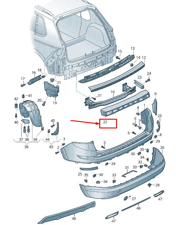 new skoda kodiaq ns rear bumper foam reinforcement 565807251b original