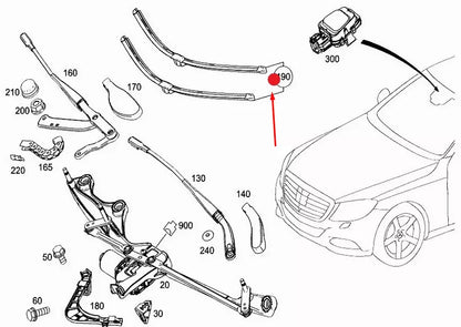 NEW MERCEDES-BENZ S-CLASS W222 WINDSHIELD WIPER BLADE SET A2228201345 LHD