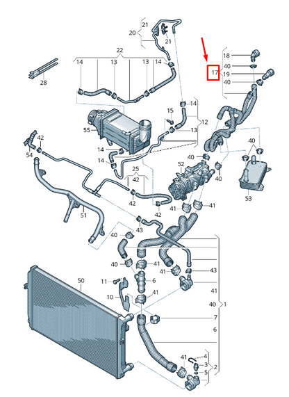 new audi q3 f3 coolant hose with quick release coupling 5qf121156a original