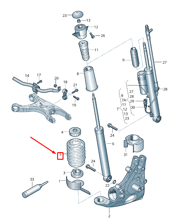 new audi a6 avant c7 rear coil spring 8k0511115ck original