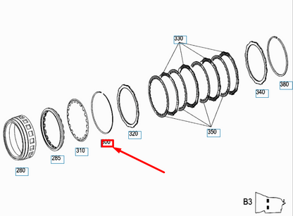 new mb s w221 transmission laminated brake snap ring a2209940340 original