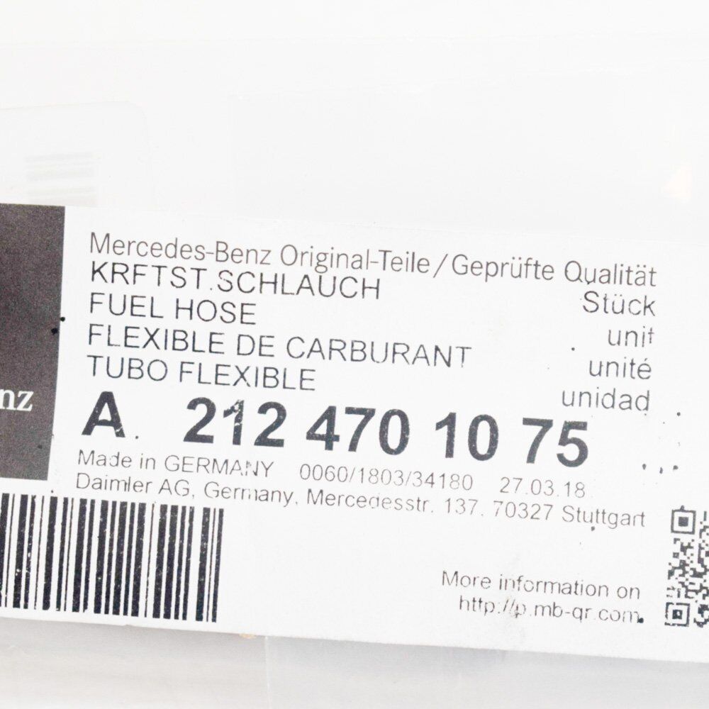 NEW MERCEDES-BENZ E-CLASS W212 E400 4-MATIC FUEL HOSE A2124701075 ORIGINAL