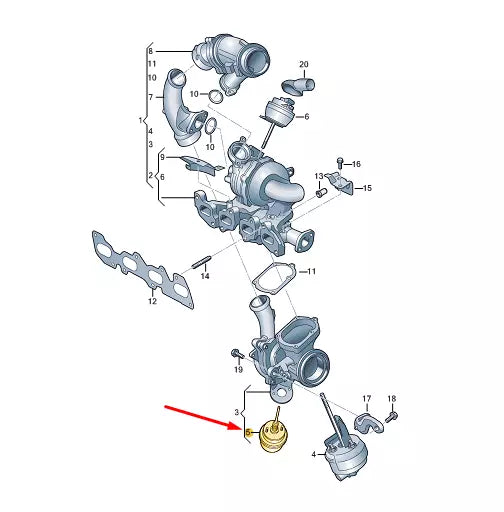 NEW VW TRANSPORTER T6 VACUUM EXHAUST GAS TURBO REPAIR SET 03N198716K ORIGINAL
