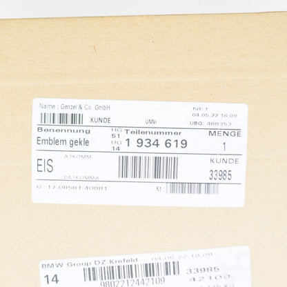 NEW BMW M3 E30 COUPE REAR TRUNK LID CHROME 3 EMBLEM BADGE 51141934619 ORIGINAL