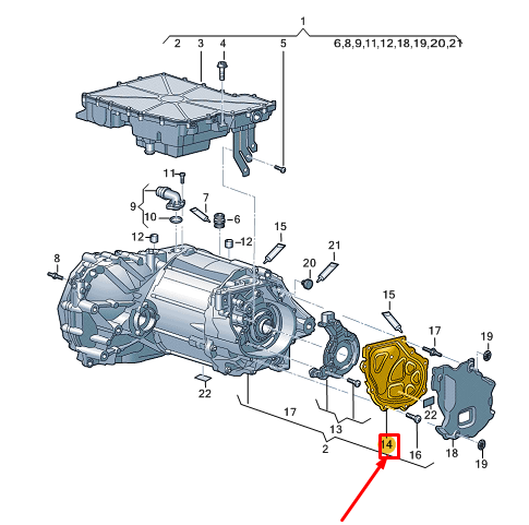new audi q4 e-tron drive motor inverter cover 0eh907300 original