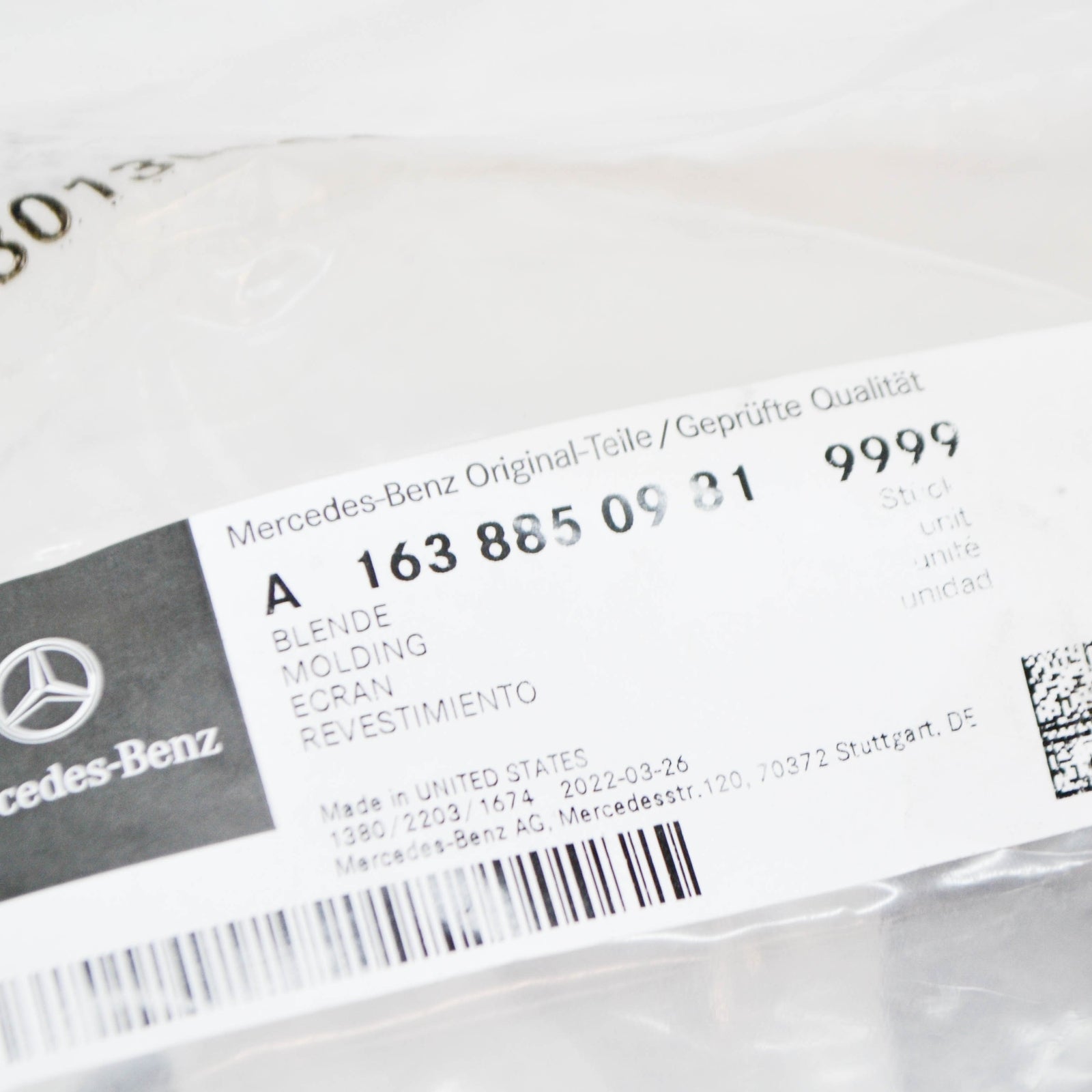 NEW MERCEDES-BENZ ML W163 FRONT LEFT FOG LAMP COVER A16388509819999 ORIGINAL