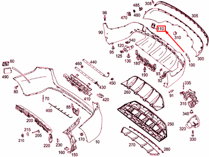 NEW MERCEDES-BENZ GLC X253 REAR BUMPER TOW EYE COVER A2538850023 ORIGINAL