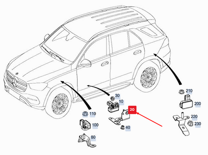 new mercedes-benz gle w167 acceleration sensor bracket a1673270040 original