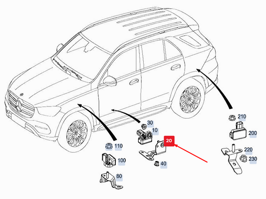 new mercedes-benz gle w167 acceleration sensor bracket a1673270040 original