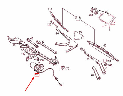 NEW MERCEDES-BENZ C W203 FRONT WINDSHIELD WIPER MOTOR LHD A2038200342 ORIGINAL