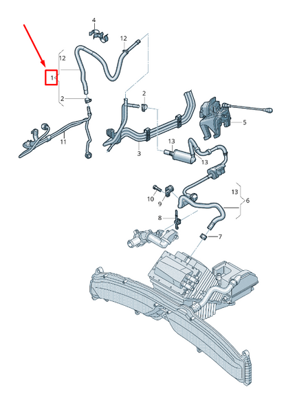 new audi rs7 sportback 4g rear right fuel line 079133986ad original