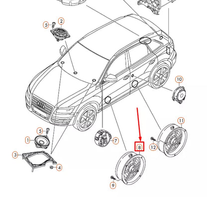 NEW AUDI Q5 8R FRONT DOOR MID-RANGE BASS SPEAKER 8R0035415C ORIGINAL