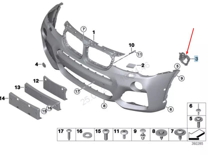 NEW BMW X3 F25 FRONT RIGHT FOG LIGHT BRACKET 51118056298 8056298 2016 ORIGINAL