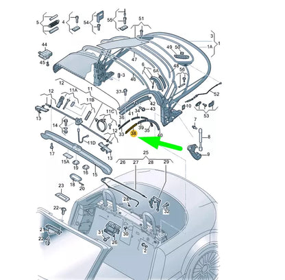 NEW AUDI TT 8J MK2 SOFT TOP LEFT FRONT SEAL 8J7871455 ORIGINAL