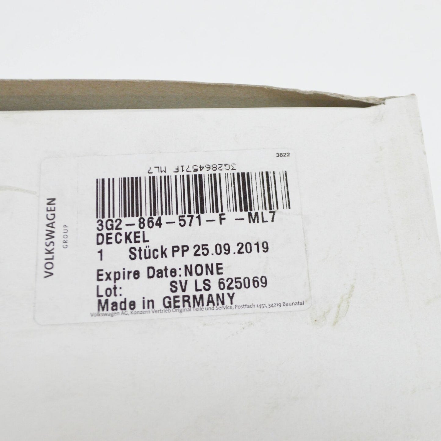 NEW VOLKSWAGEN ARTEON 3H7 FRONT ASHTRAY COVER RHD 3G2864571FML7 ORIGINAL