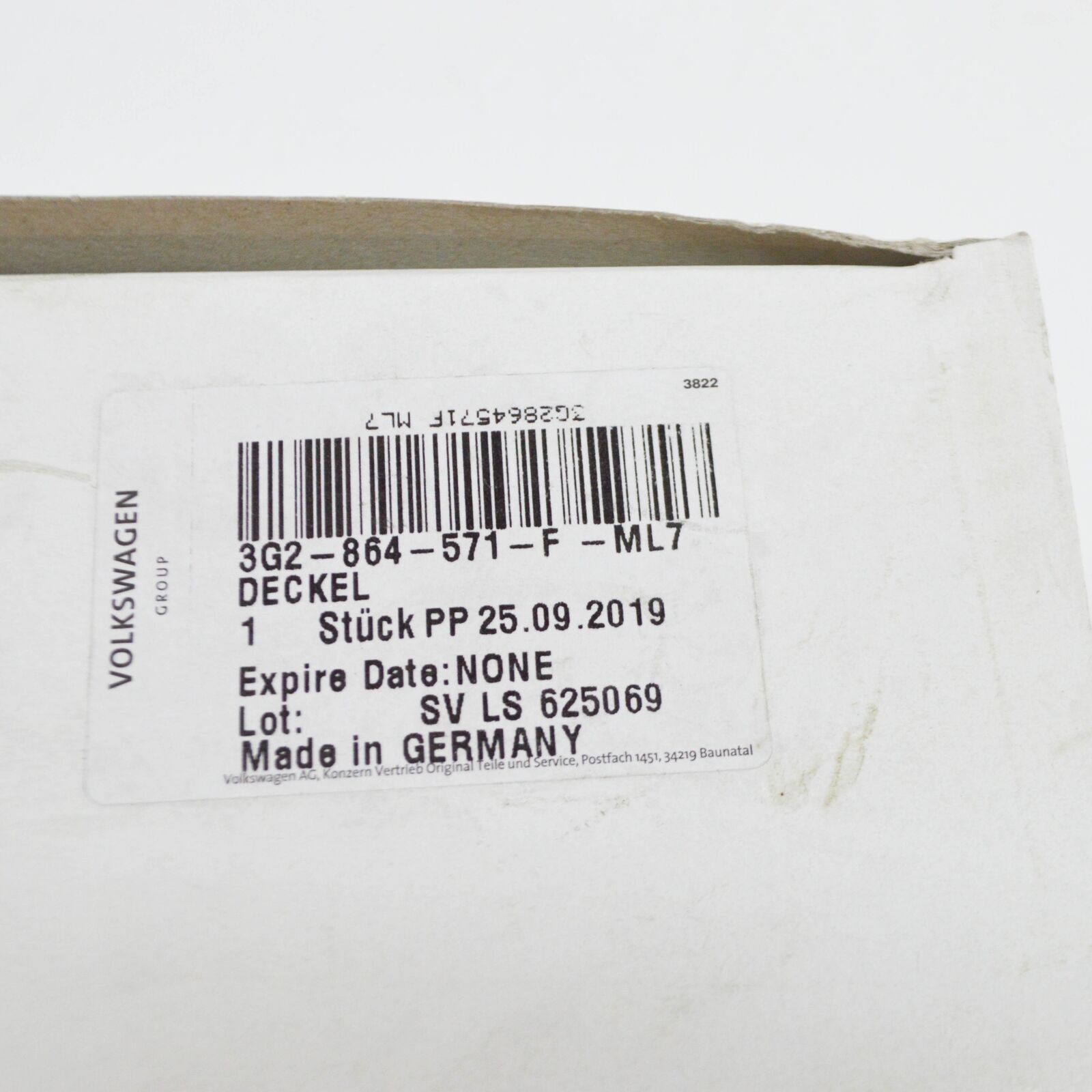 NEW VOLKSWAGEN ARTEON 3H7 FRONT ASHTRAY COVER RHD 3G2864571FML7 ORIGINAL