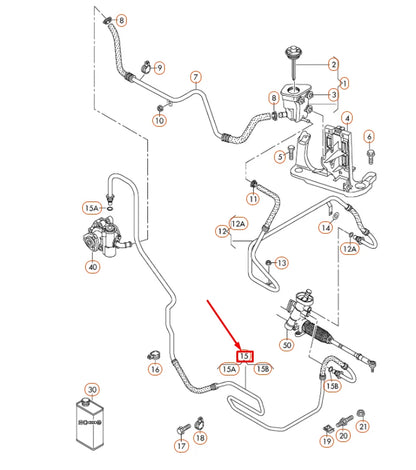 NEW VOLKSWAGEN BEETLE A5 POWER STEERING PRESSURE HOSE 5C0422893BJ ORIGINAL