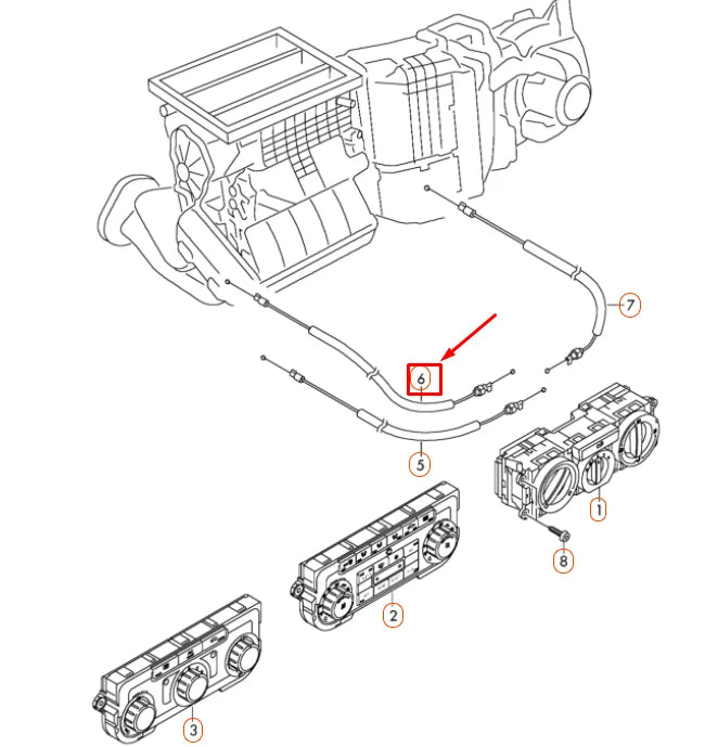 NEW VOLKSWAGEN AMAROK DEFROSTER FLAP CABLE LHD 7H1819837C ORIGINAL