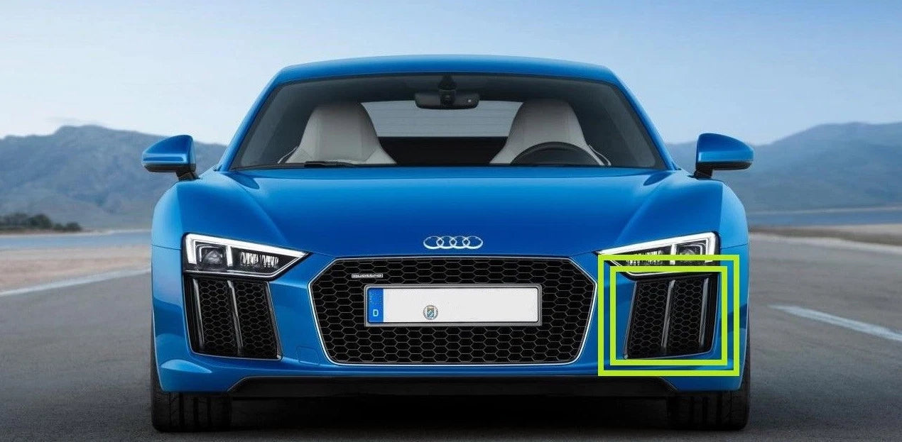NEW AUDI R8 16-18 FRONT BUMPER N/S LEFT AIR GUIDE GRILL 4S0807683A3FZ