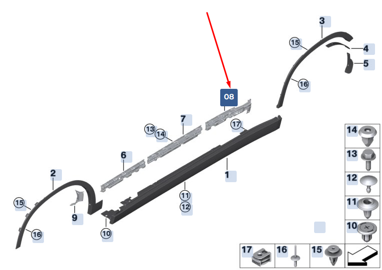 new bmw x2 f39 rear right sill retaining strip 51777426452 7426452 original