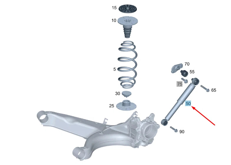 NEW MERCEDES-BENZ VITO W447 REAR SHOCK ABSORBER A4473267300 ORIGINAL