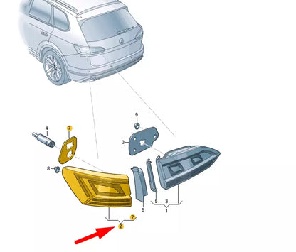NEW VW TOUAREG CR MK3 REAR OUTER LED RIGHT TAILLIGHT 760945208A ORIGINAL