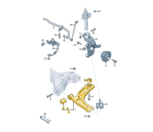 NEW AUDI Q2 GA FRONT LEFT LOWER WISHBONE CONTROL ARM 5WA407151 ORIGINAL