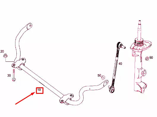 NEW MERCEDES-BENZ C W204 FRONT TORSION BAR A2043230765