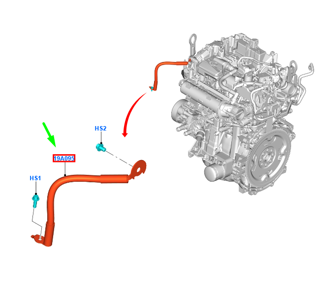 new ford kuga mk3 earth wire 2464903 lx6t-19a095-ebc original