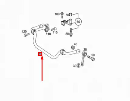 NEW MERCEDES-BENZ E W211 AMG FRONT TORSION BAR A2113234965 ORIGINAL