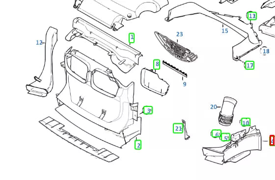 NEW BMW 3 E46 FRONT LEFT BRAKE AIR DUCT 51718230559 8230559 ORIGINAL