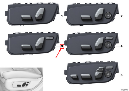 new bmw 5 touring g31 front right seat adjustment switches 61319458816 original