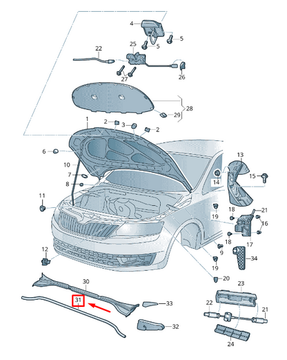 new skoda rapid nh windscreen frame panel gasket 6v0823723a original