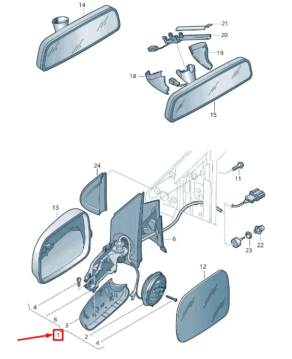 VW TRANSPORTER V T5 MINIBUS 7H MK5 FRONT RIGHT SIDE WING MIRROR 6Q1857507AD9B9