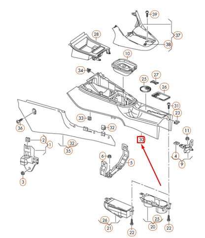NEW VOLKSWAGEN GOLF 5K MK6 FRONT CENTER CONSOLE 5K0863243C82V