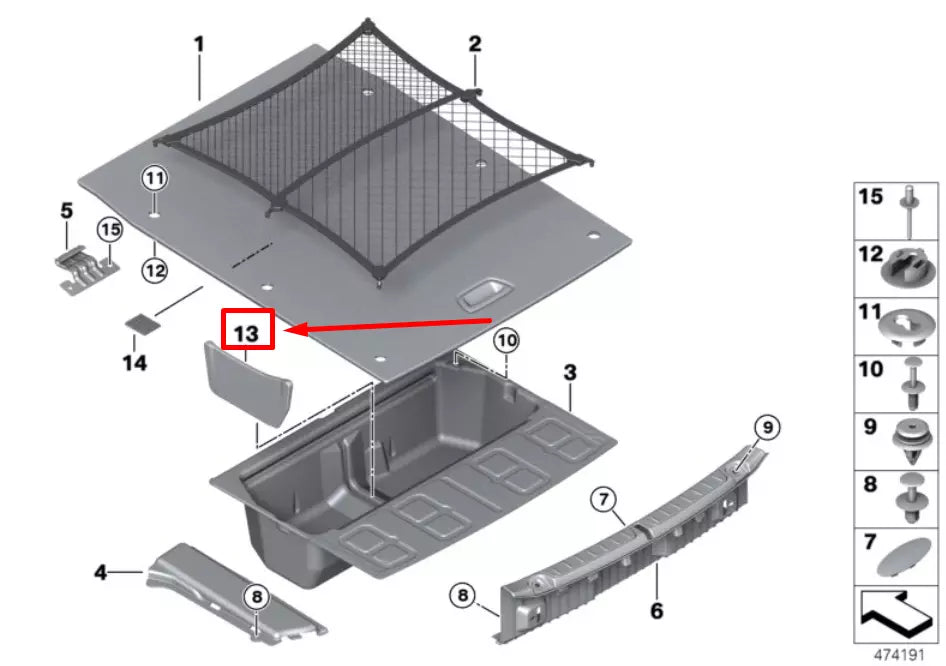 NEW BMW 3 F30, F80 DIVIDING ELEMENT 51477311618 7311618 ORIGINAL