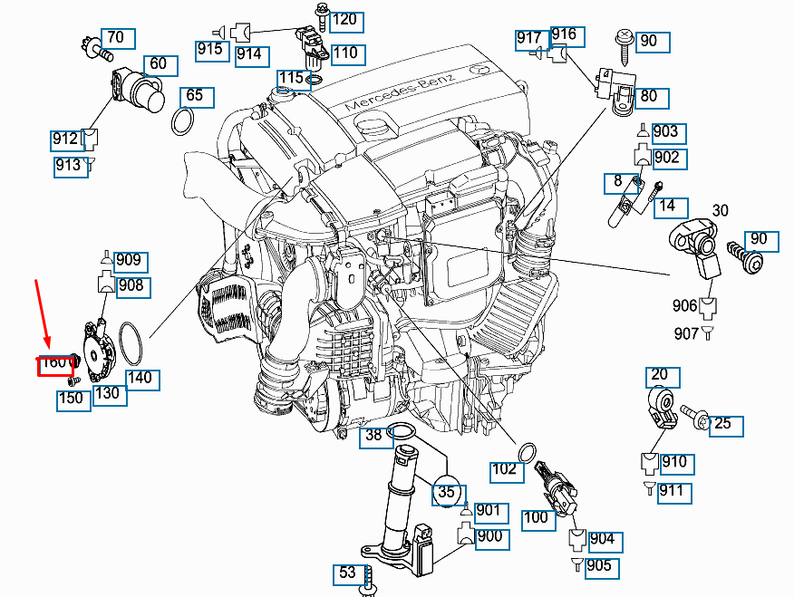 NEW MERCEDES-BENZ C W204 ENGINE CAMSHAFT GROMMET A2710510032 ORIGINAL