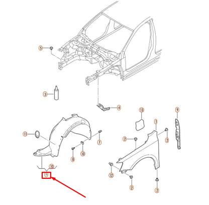 NEW VOLKSWAGEN JETTA A6 FRONT RIGHT WHEEL HOUSING LINER 5C6805912L ORIGINAL