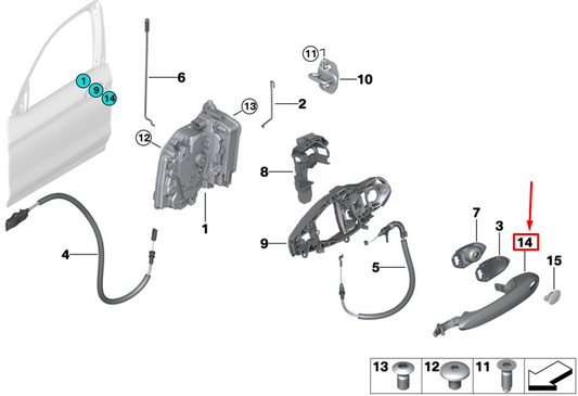 new bmw x3 g01 front left door exterior handle 51218492061 original