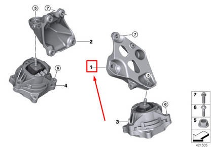 new bmw 4 f36 left engine supporting bracket 22116859415 6859415 original