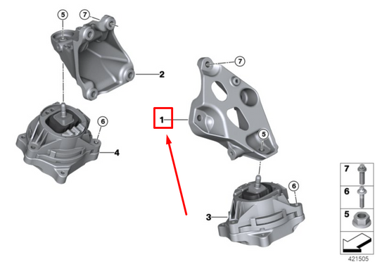 new bmw 4 f36 left engine supporting bracket 22116859415 6859415 original